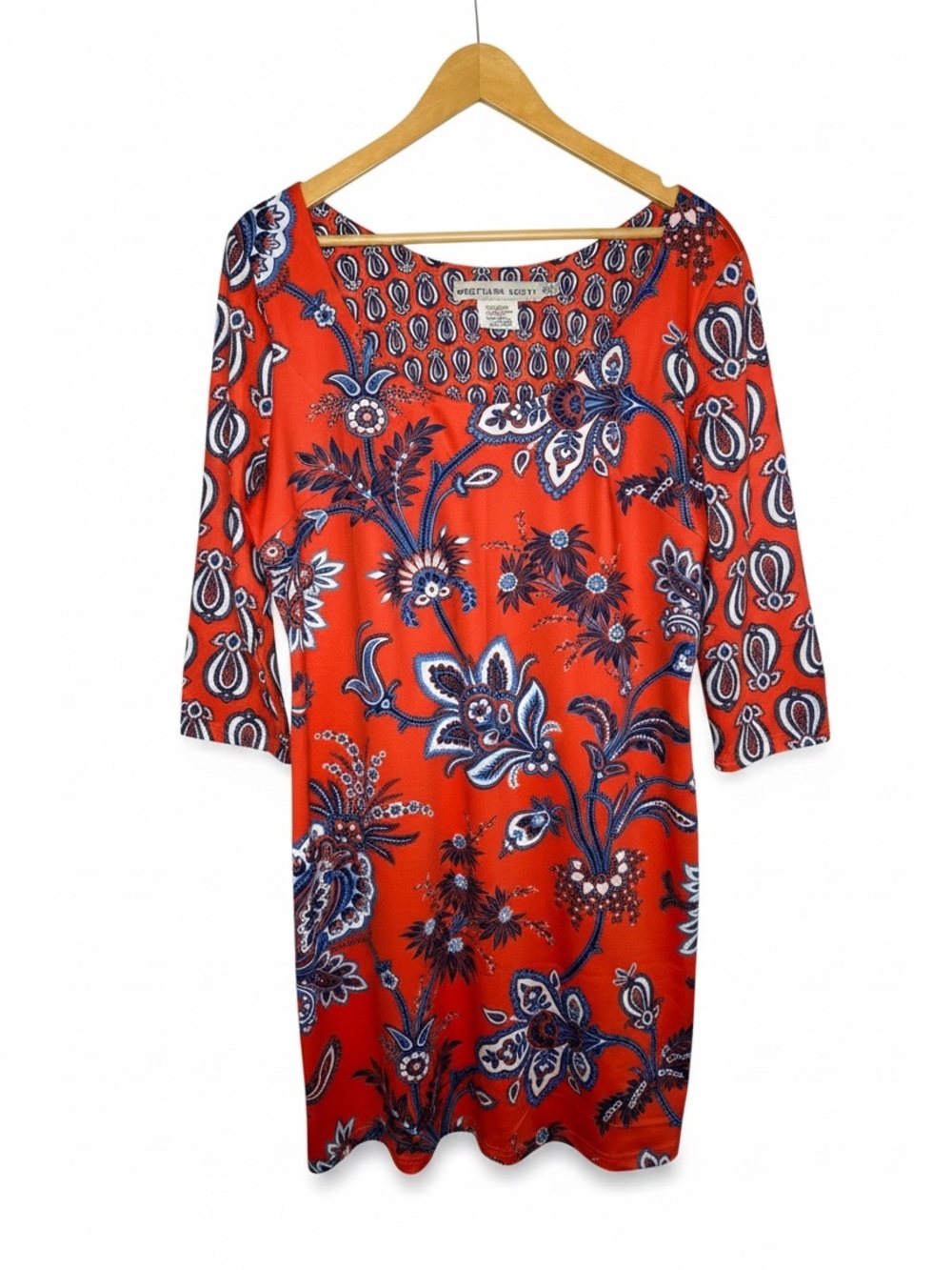 Gretchen Scott Floral Paisley Shift Pullover Dress L/ XL